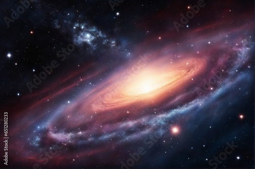Depiction of a Celestial Space Scene with Supernova, Nebula, and Stars, Radiant Cosmic Vista