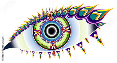 Vector Ojo Colorido Artístico Místico Geométrico