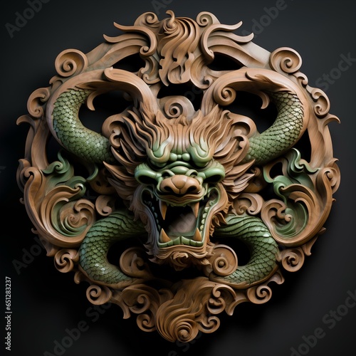 dragon carved from wood