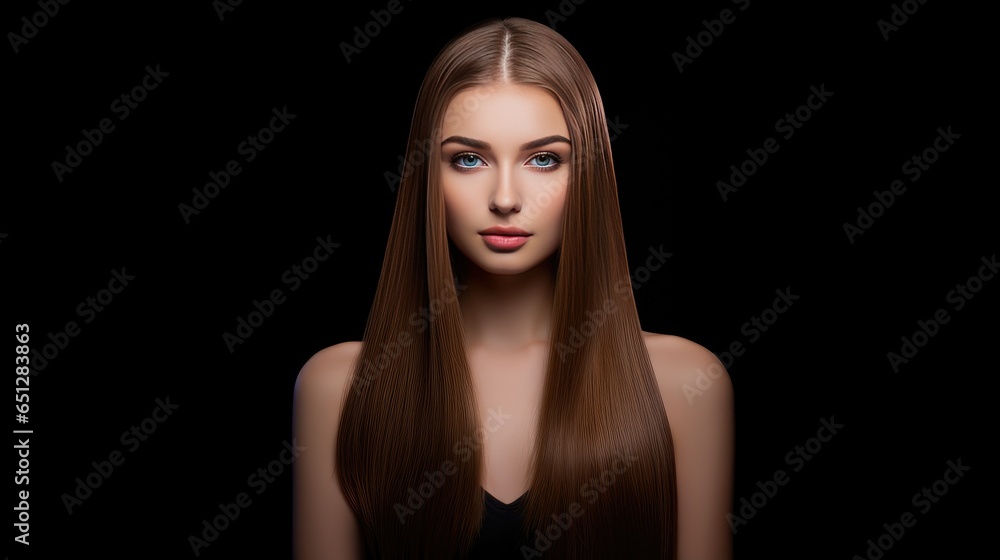 beautiful model with shiny, straight hair, a result of keratin straightening. beautiful model with shiny, straight hair, a result of keratin straightening.