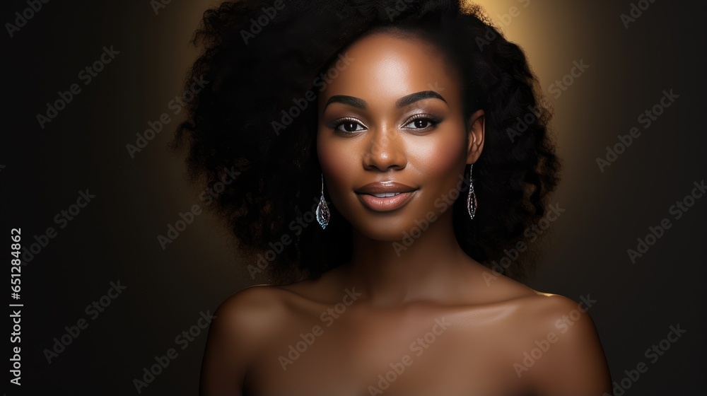 beauty of an afro girl with curly black hair, epitomizing confidence and style ? clear, healthy skin beauty of an afro girl with curly black hair, epitomizing confidence and style ? clear, healthy skin