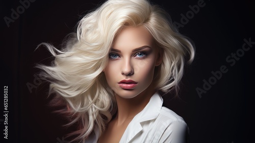 modern allure of a stylish girl with ultra blonde hair, reflecting the essence of beauty and fashion.