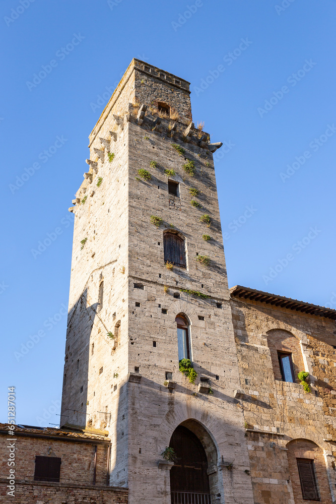 Devil's Tower (Torre del Diavolo) in San Gimignano, province of Siena, Tuscany, Italy