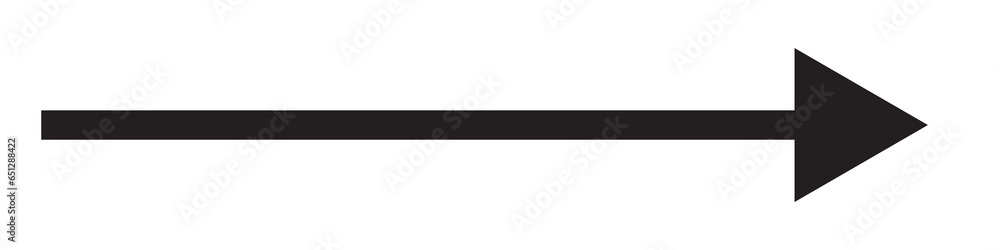 Long black arrow pointing to the right. Vector design element isolated on white background Long black arrow pointing to the right. Vector design element isolated on white background
