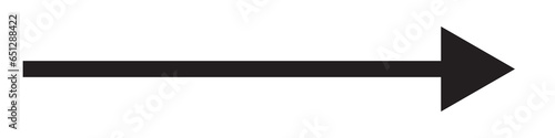 Long black arrow pointing to the right. Vector design element isolated on white background