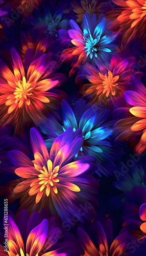 Flowers Glowing Colorful