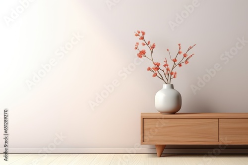 Wall mockup with vase and flower plant © GalleryGlider