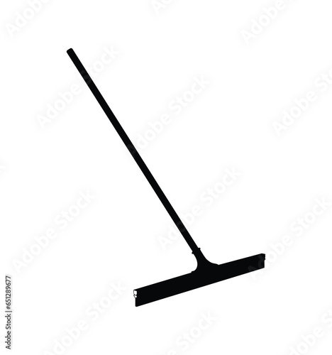 Floor squeegee silhouette, washing, cleaning and housekeeping tool