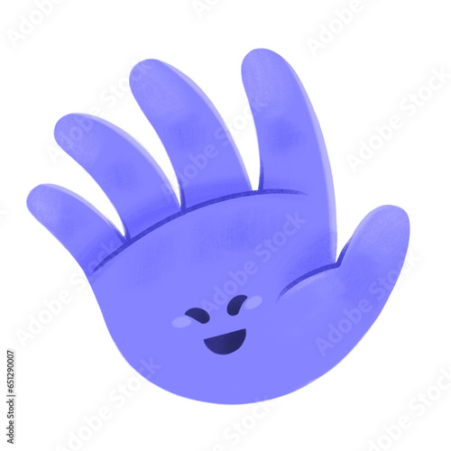 Ilustraci√≥n de mano contando hasta el n√∫mero 5 para infantes de primaria o kinder color p√∫rpura o violeta