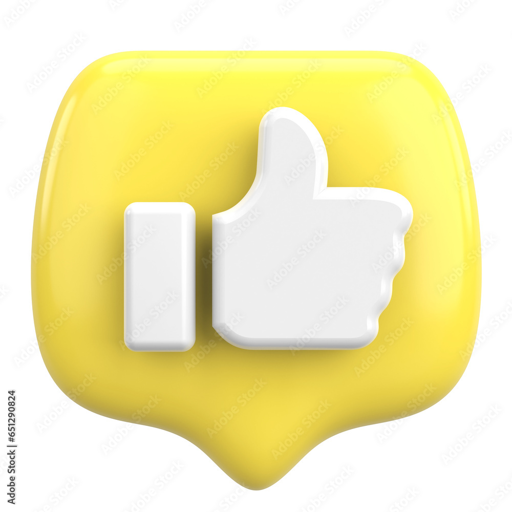 Like icon. Like button. 3D illustration. Like icon. Like button. 3D illustration.
