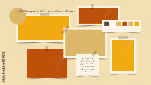 Vector photo collage template moodboard pictures grids vector illustration