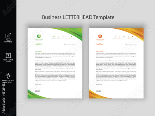 Flat minimal business letterhead template