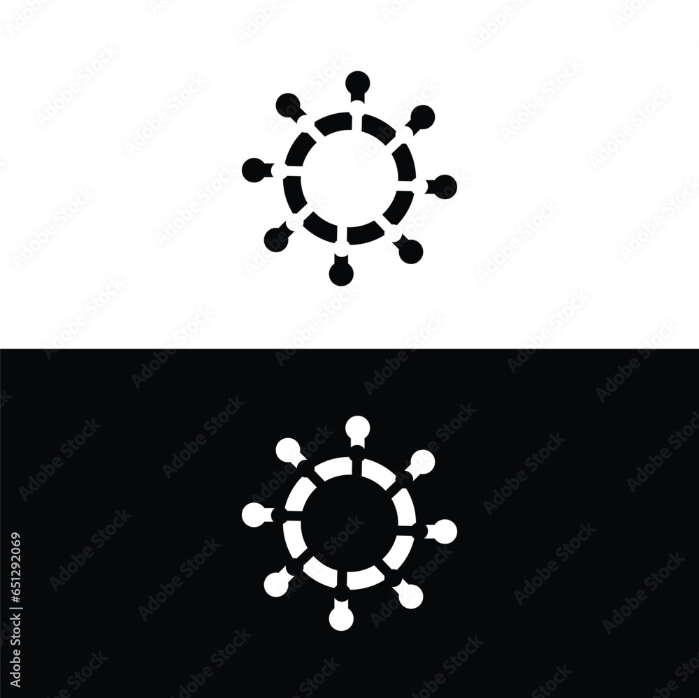 Black and white circle vector logo template design Black and white circle vector logo template design