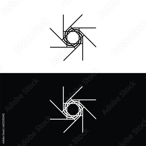 Black and white circle vector logo template design © AbrarKhanJahid