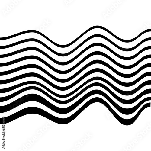 Wavy black curved lines stripes on white background for decoration. Business cards, posters, web design, greeting card, textiles