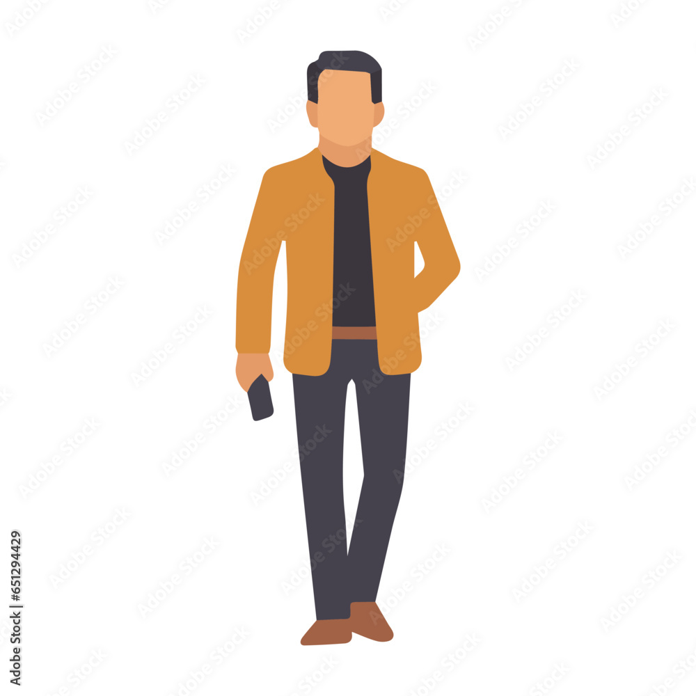 Man standing vector illustration, flat person standing icon vector isolated on a white background Man standing vector illustration, flat person standing icon vector isolated on a white background