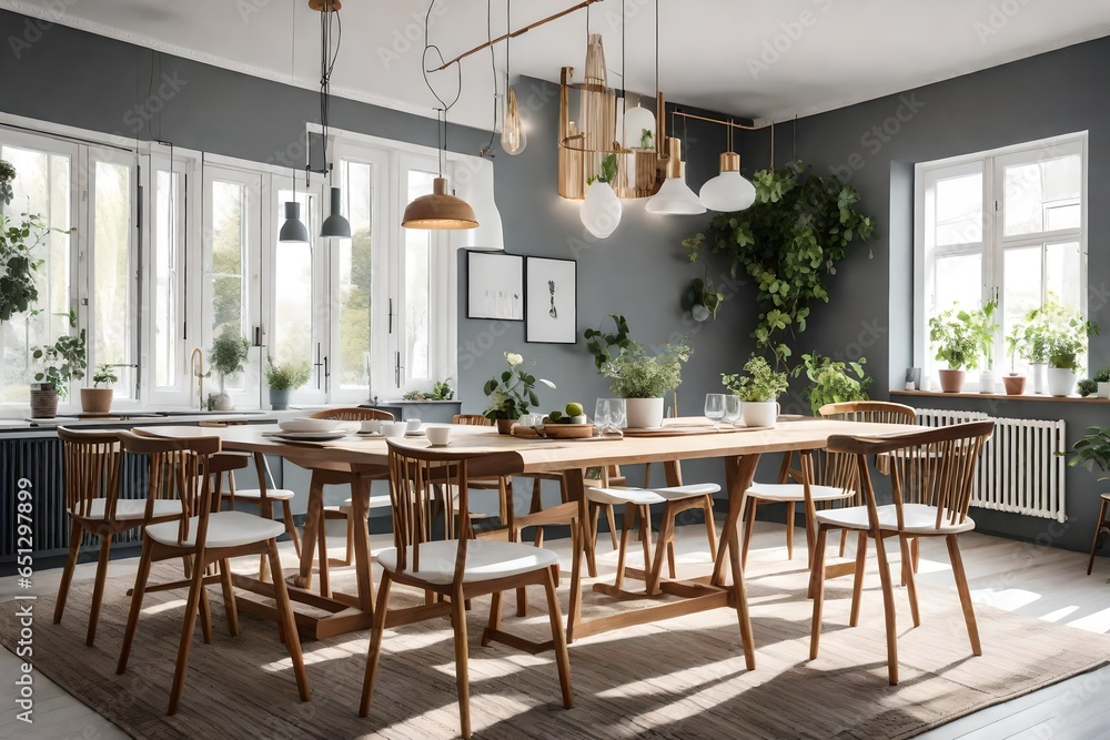 Interior Design of a Scandinavian Family Dining Room