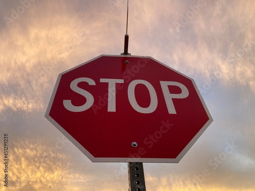 stop sign against the sky