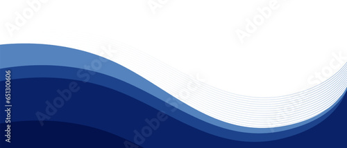 Blue business wave banner on white background photo