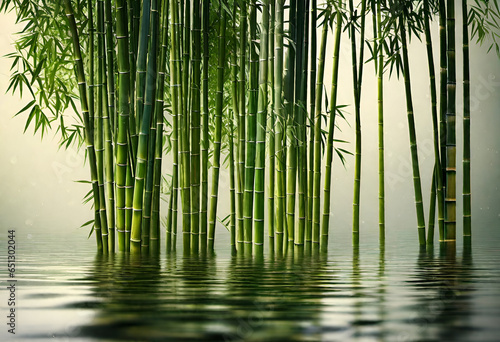 bamboo in water in minimal style