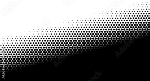 Hexagon honeycomb halftone effect diagonal gradient
