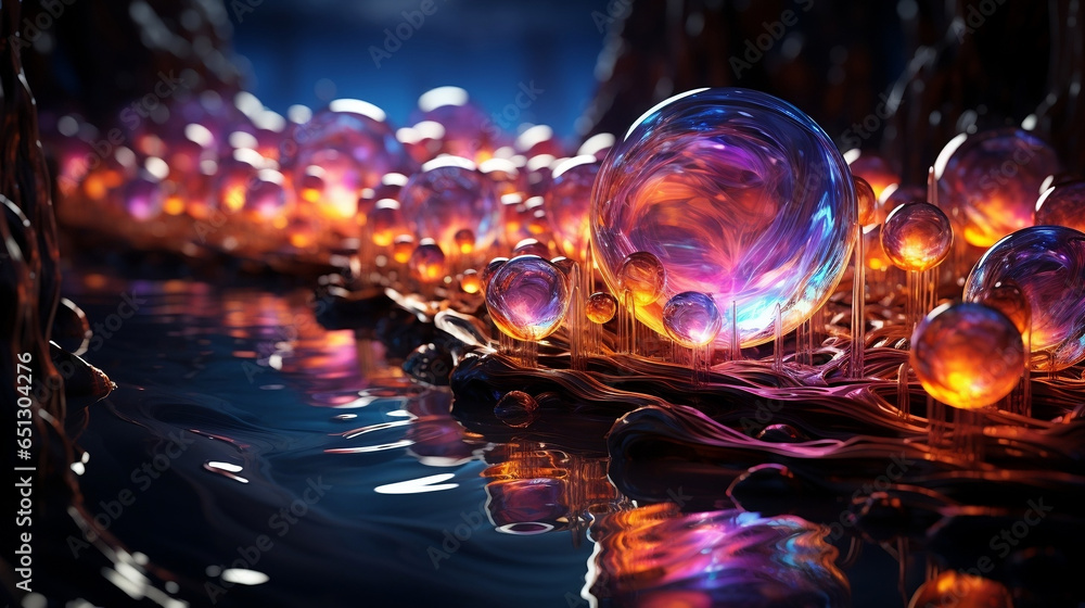 fractal background with bubbles