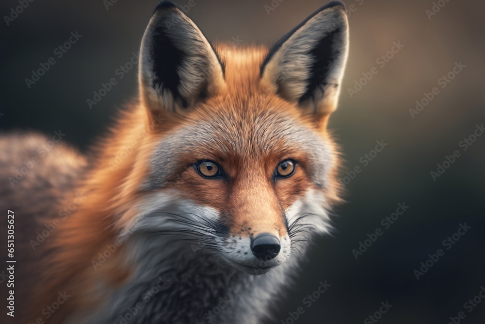 Fox portrait. Generative AI.