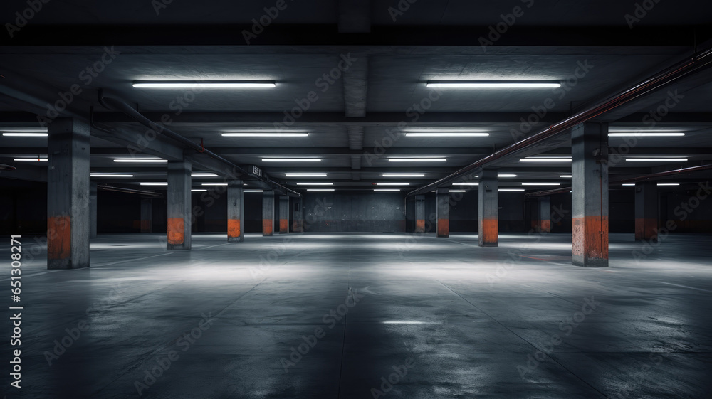 Empty underground parking without cars. Business background. Empty underground parking without cars. Business background.