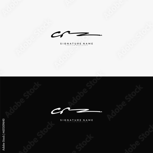 premium CR letter signature logo in handwriting art style monogram vector illustration template