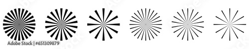 Sunburst icon collection. Vector illustration isolated on white background