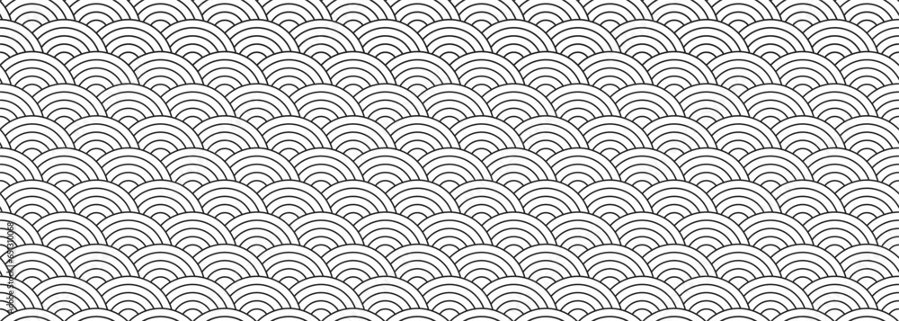 chinese, fan seamless pattern. asian texture background of ramen or wave