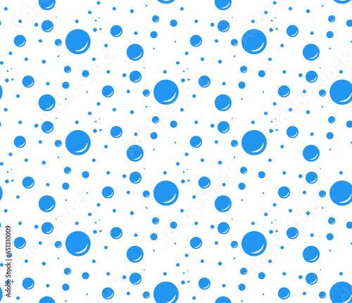 Bubbles soda seamless pattern. ?arbonated blue water texture