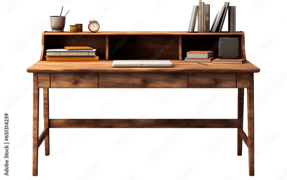 Office Desk on a Clear Surface or Transparent Background. Generative AI Office Desk on a Clear Surface or Transparent Background. Generative AI