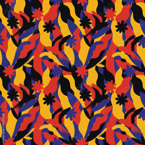 Summer floral pattern. Can be printed on any material: package, merch, fabric, home.