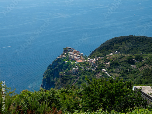 View on one of the colorful Cinque Terre on the Italian west coast photo