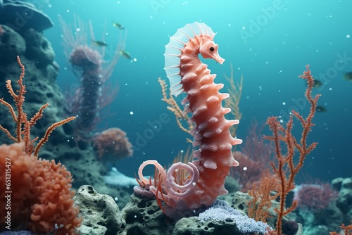 octopus in aquarium, Generative AI © Italo