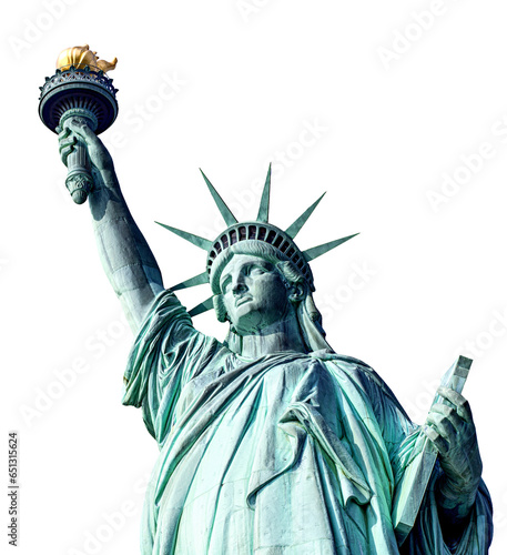 statue of liberty in New York City, USA isolated in front of transparent background  photo