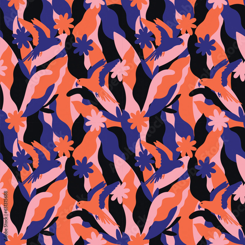 Summer floral pattern. Can be printed on any material: package, merch, fabric, home.