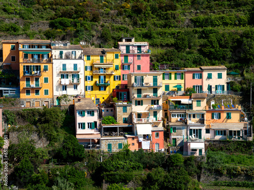 View on the cliff town of Manarola, one of the colorful Cinque Terre on the Italian west coast photo