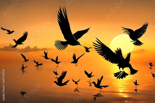 silhouettes of birds © Nida  Sufyan