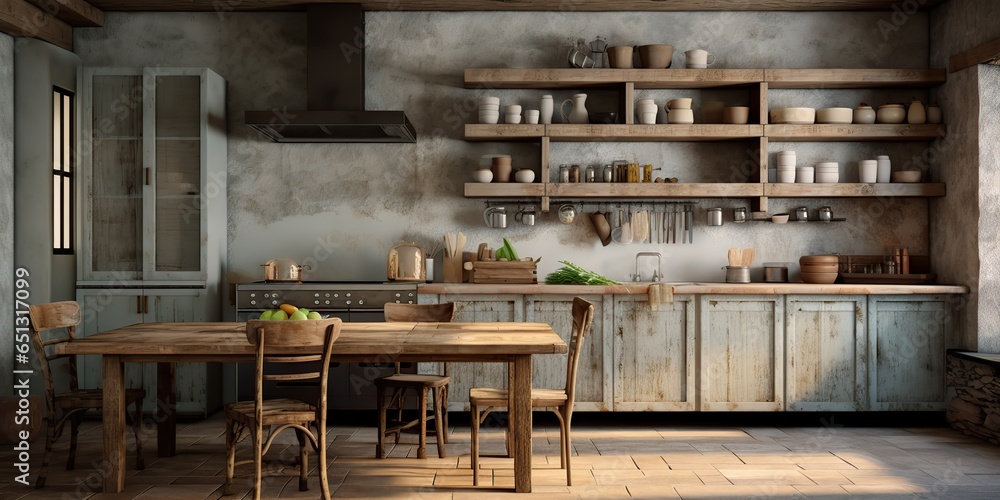 AI Generated. AI Generative. Kitchen room in minimal cozy Japanese style. Architecture indoor design background. Graphic Art AI Generated. AI Generative. Kitchen room in minimal cozy Japanese style. Architecture indoor design background. Graphic Art