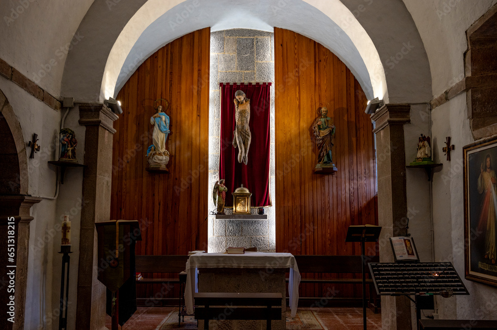Mutilated Christ in the Church of San Pedro, Pola de Somiedo.Asturias Spain