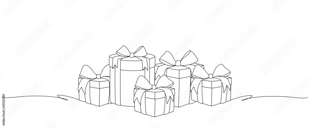 gift box line art style. birthday, merry christmas, thanksgiving, black friday element vector