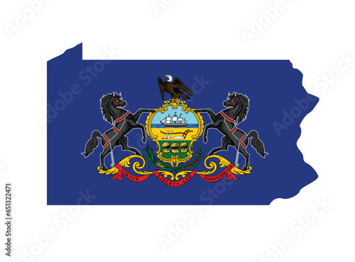 Pennsylvania state flag in map shape