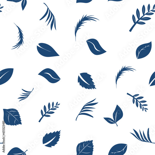 Seamless pattern of leaves symbolizing eco, green energy, ecology. Vector image, sketch in line art style