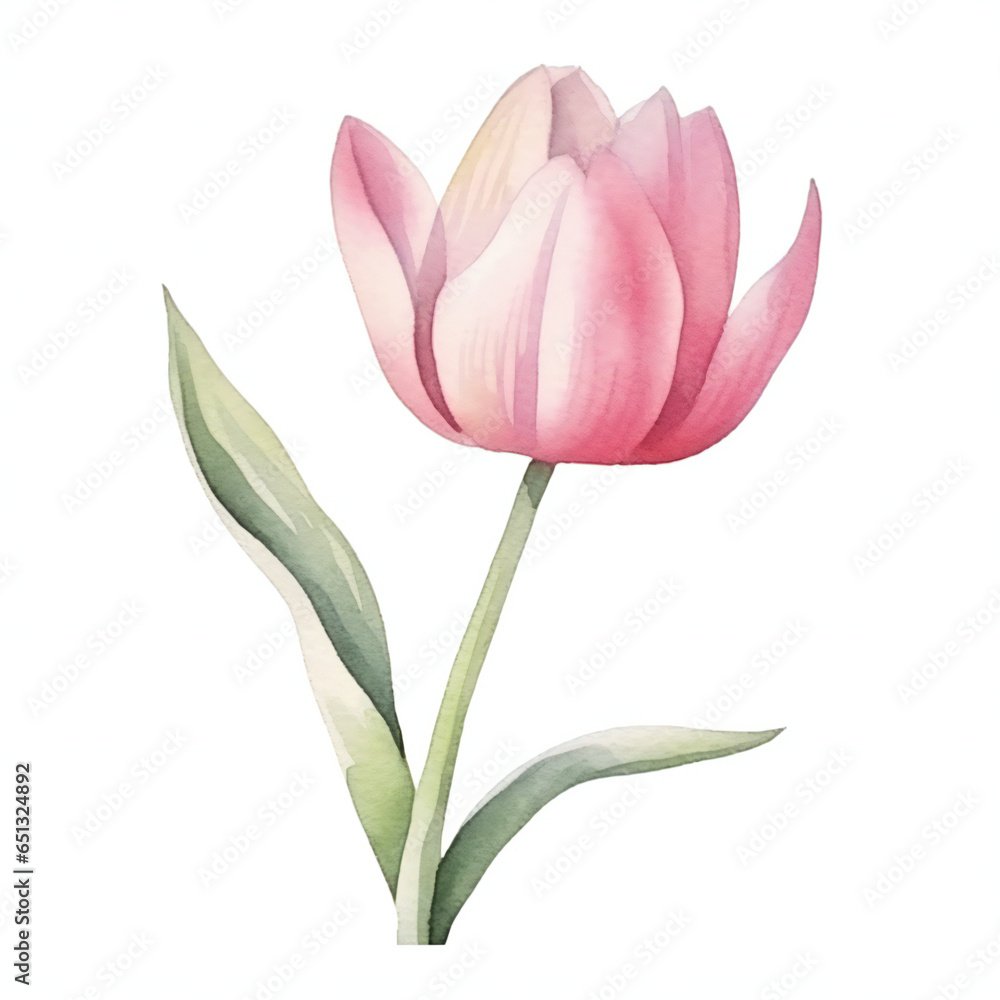 watercolor tulip on white background watercolor tulip on white background