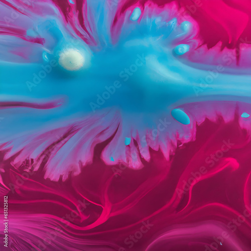 Abstract Vivid Color Fluid Texture, Metallic Liquid Substance, Dense Oil Watercolour Mixture photo