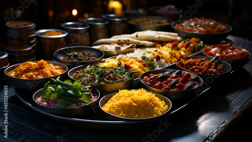 Traditional Indian cuisine, use of spices, milk, dairy products, but also meat and vegetables