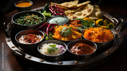 Traditional Indian cuisine, use of spices, milk, dairy products, but also meat and vegetables