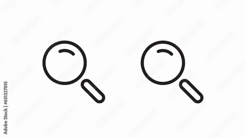 Magnifying glass search icon animation. 4K animation. Motion graphic design. Magnifying glass search icon animation. 4K animation. Motion graphic design.